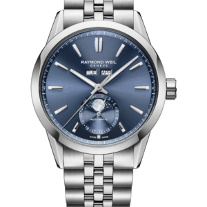 Raymond Weil Freelancer  Automatique Calendrier Complet & cadran bleu soleillé, 40mm