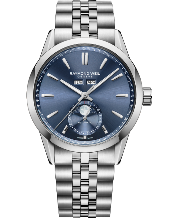 Raymond Weil Freelancer  Automatique Calendrier Complet & cadran bleu soleillé, 40mm