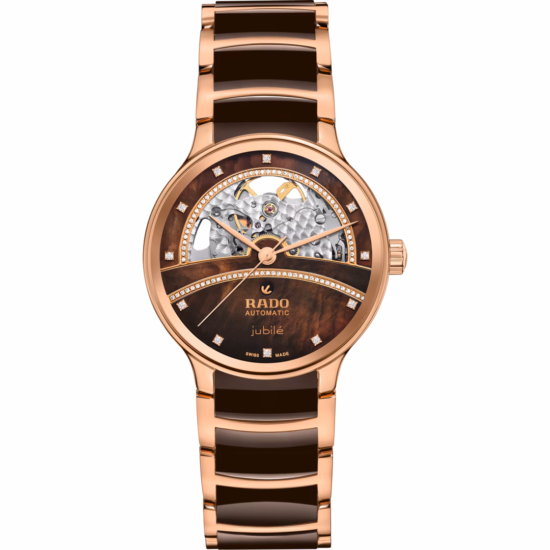Rado Centrix Automatic Diamonds Open Heart 35mm marron